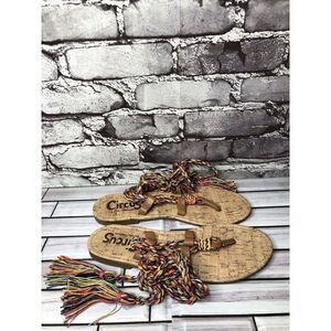 CIRCUS by SAM EDELMAN Beth Gladiator Multicolor Lace Up Flat Sandals Women 7M US
